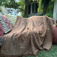 Dabu Print Handblock Sofa Throw