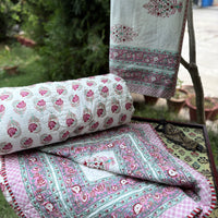 Hand Block Print Bedsheet & Reversible Comforter Set | 100% Cotton Bedding Set