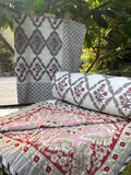 Hand Block Jaal Bedsheet & Reversible Comforter Set | 100% Cotton Bedding Set