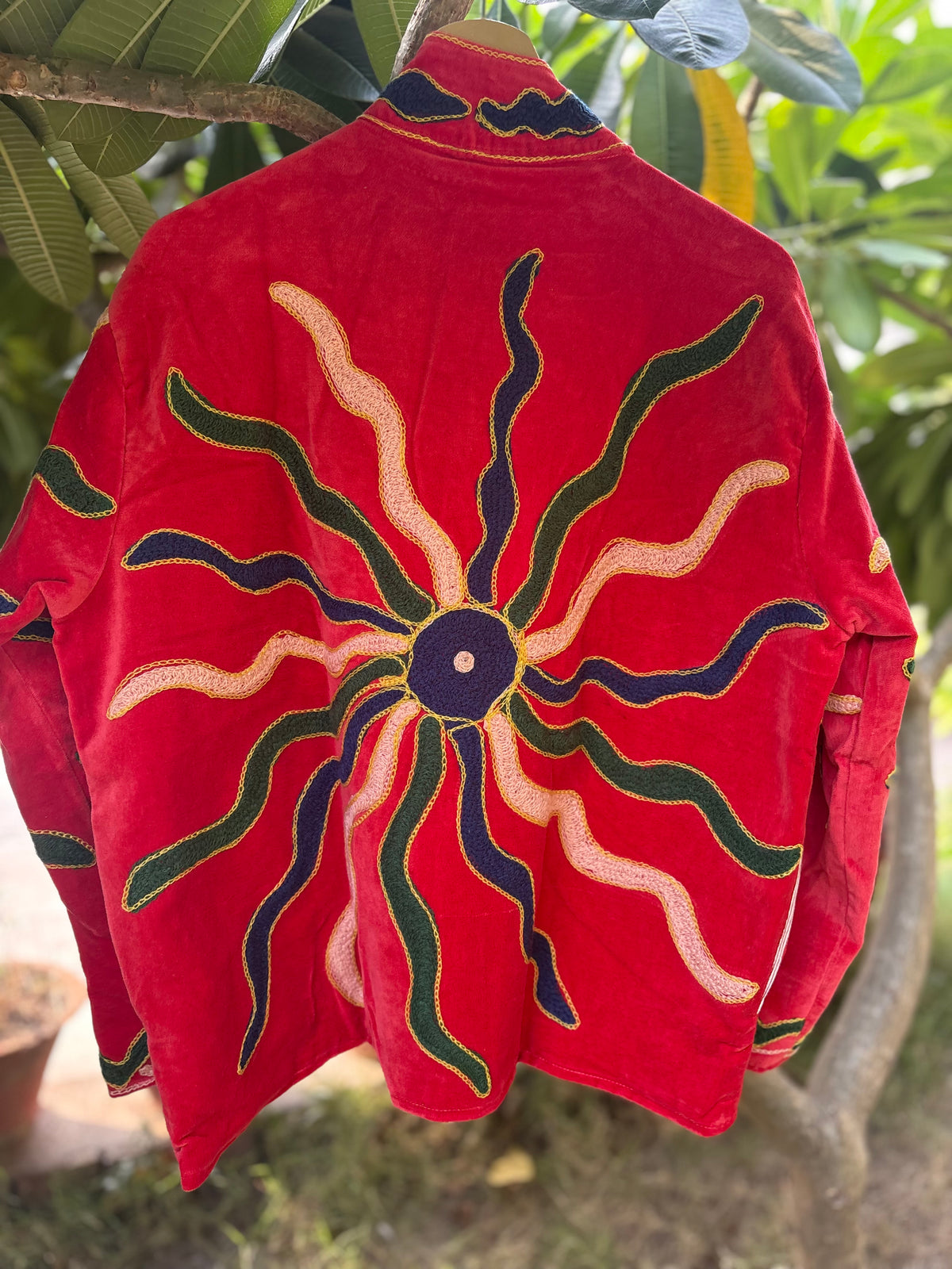 Sun god Hand Embroidered Suzani Jacket