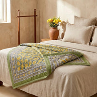 Handblock Double Bed Dohar (Mul Cotton) (90”x108”)