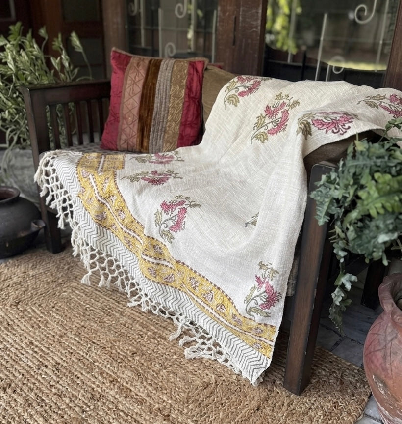 Handblock Printed Sofa Throw