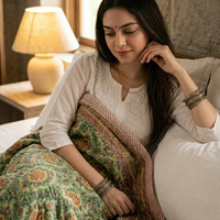 Handblock Double Bed Dohar (Mul Cotton) (90”x108”)