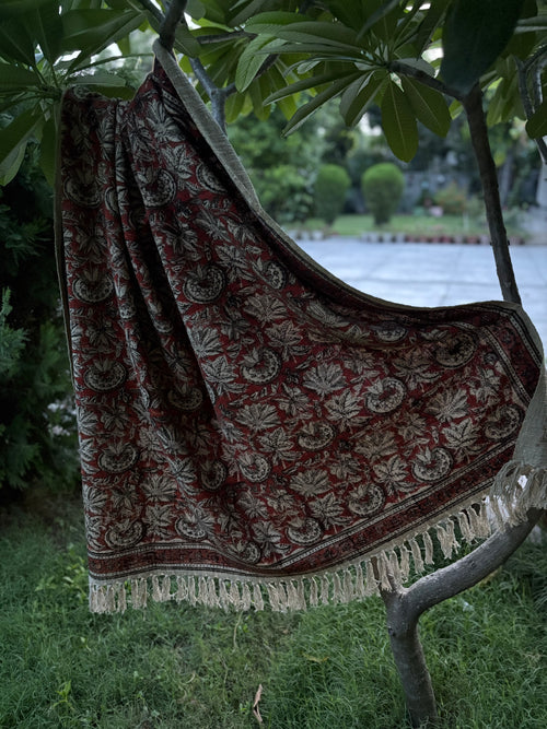 Hand Block Kalamkari Sofa Throw