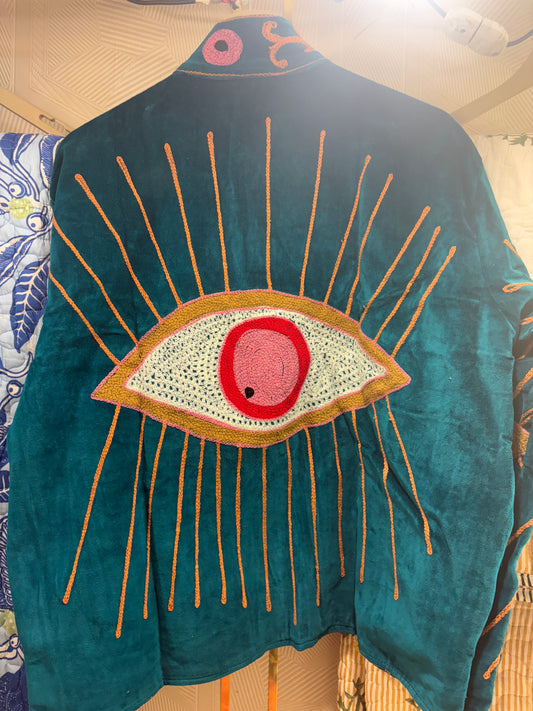 Evil Eye Hand Embroidered Suzani Jacket