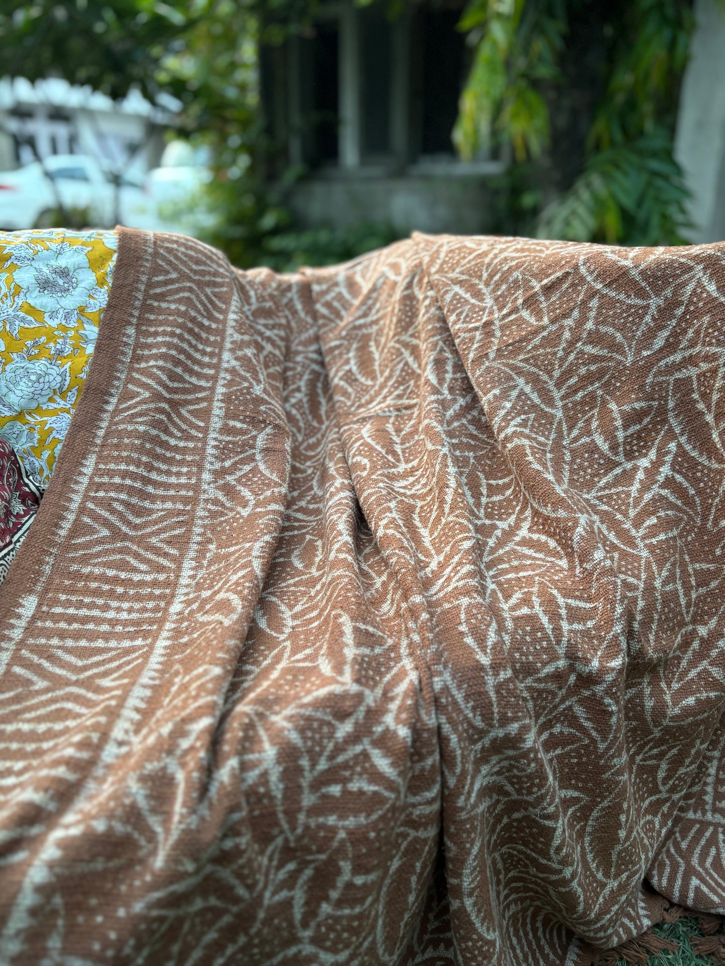 Dabu Print Handblock Sofa Throw