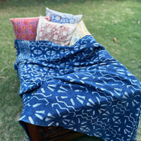 Hand Block Indigo Sofa Throw