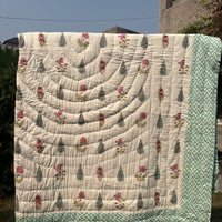Mughal Reversible Cotton Single Quilt (Razai)