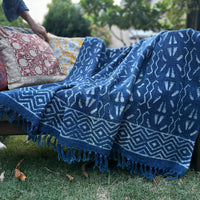 Hand Block Indigo Sofa Throw