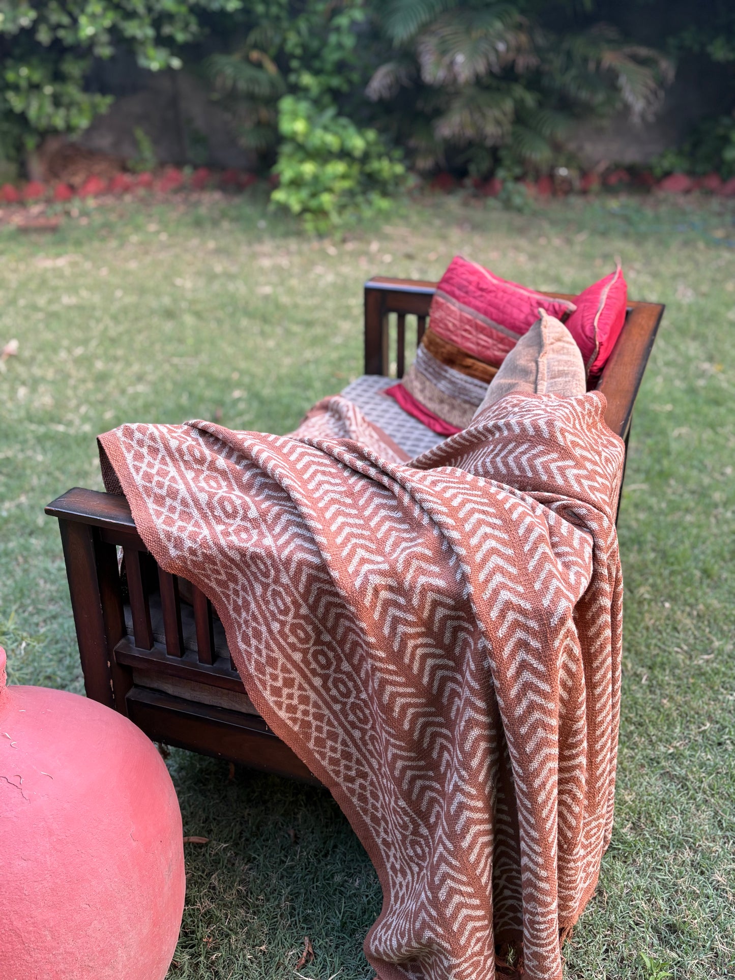 Dabu Print Handblock Sofa Throw
