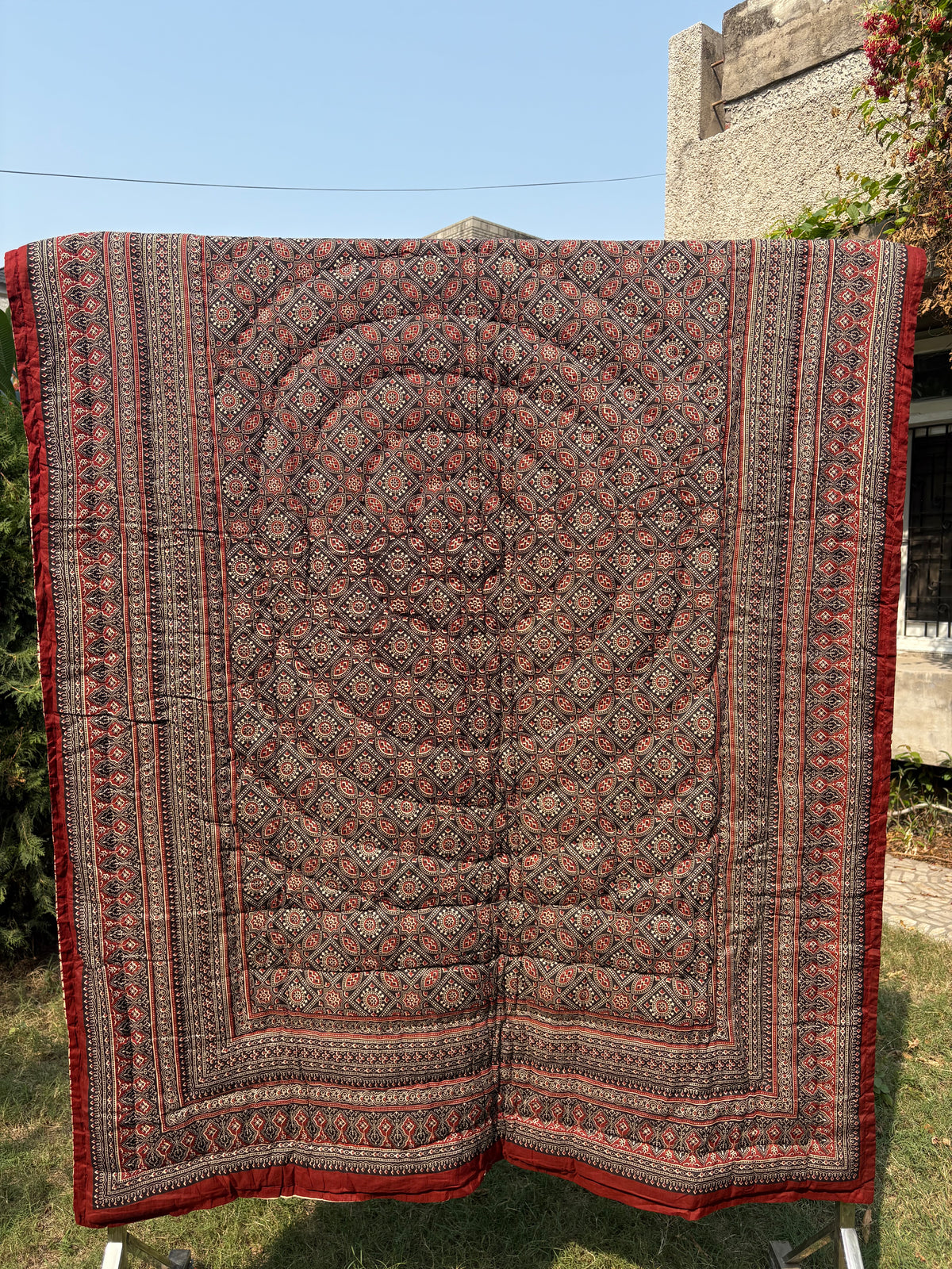 Bagru Reversible Cotton Single Quilt (Razai)