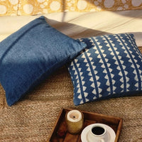 Indigo Denim Handblock Cushion Cover