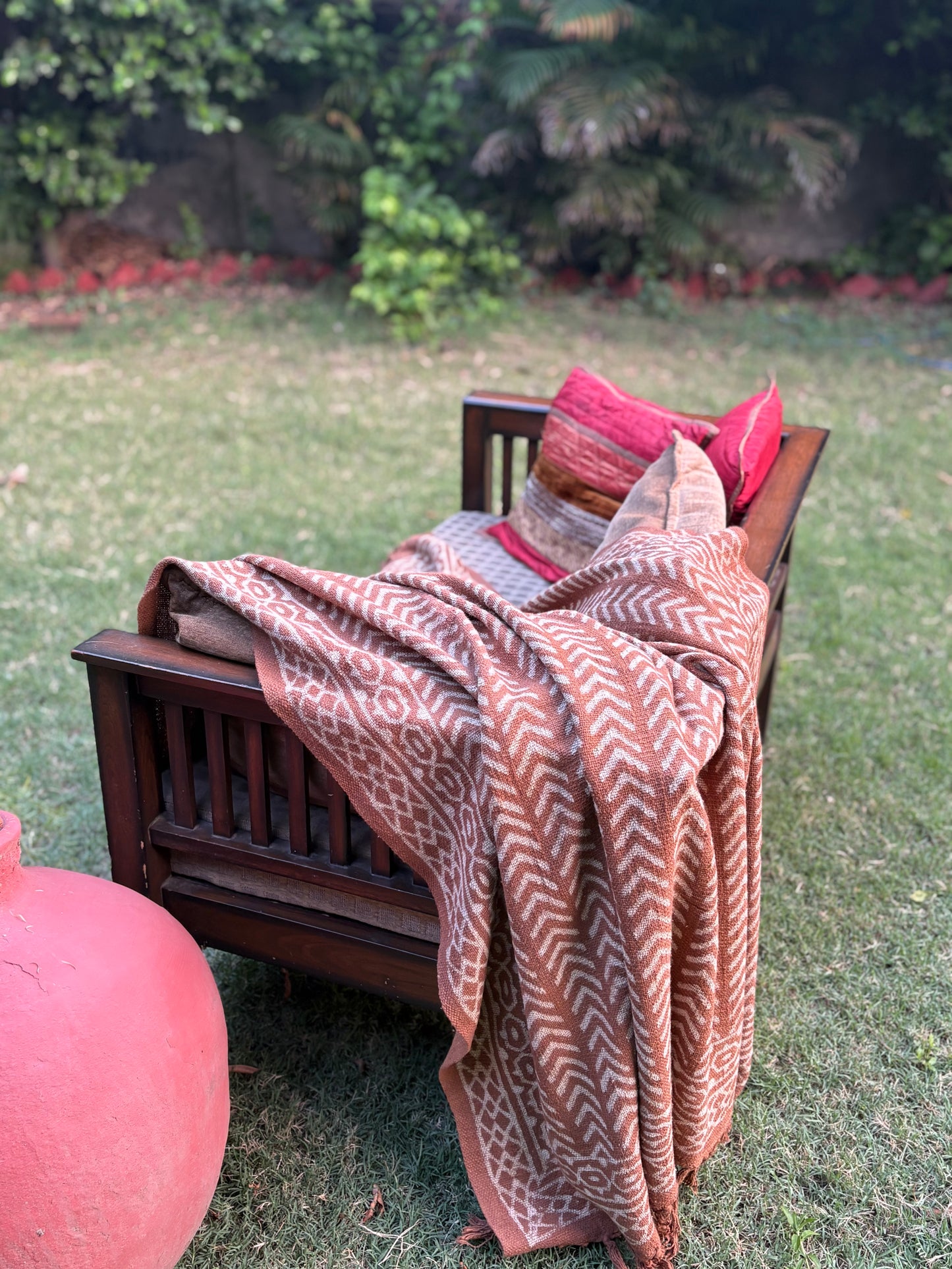 Dabu Print Handblock Sofa Throw