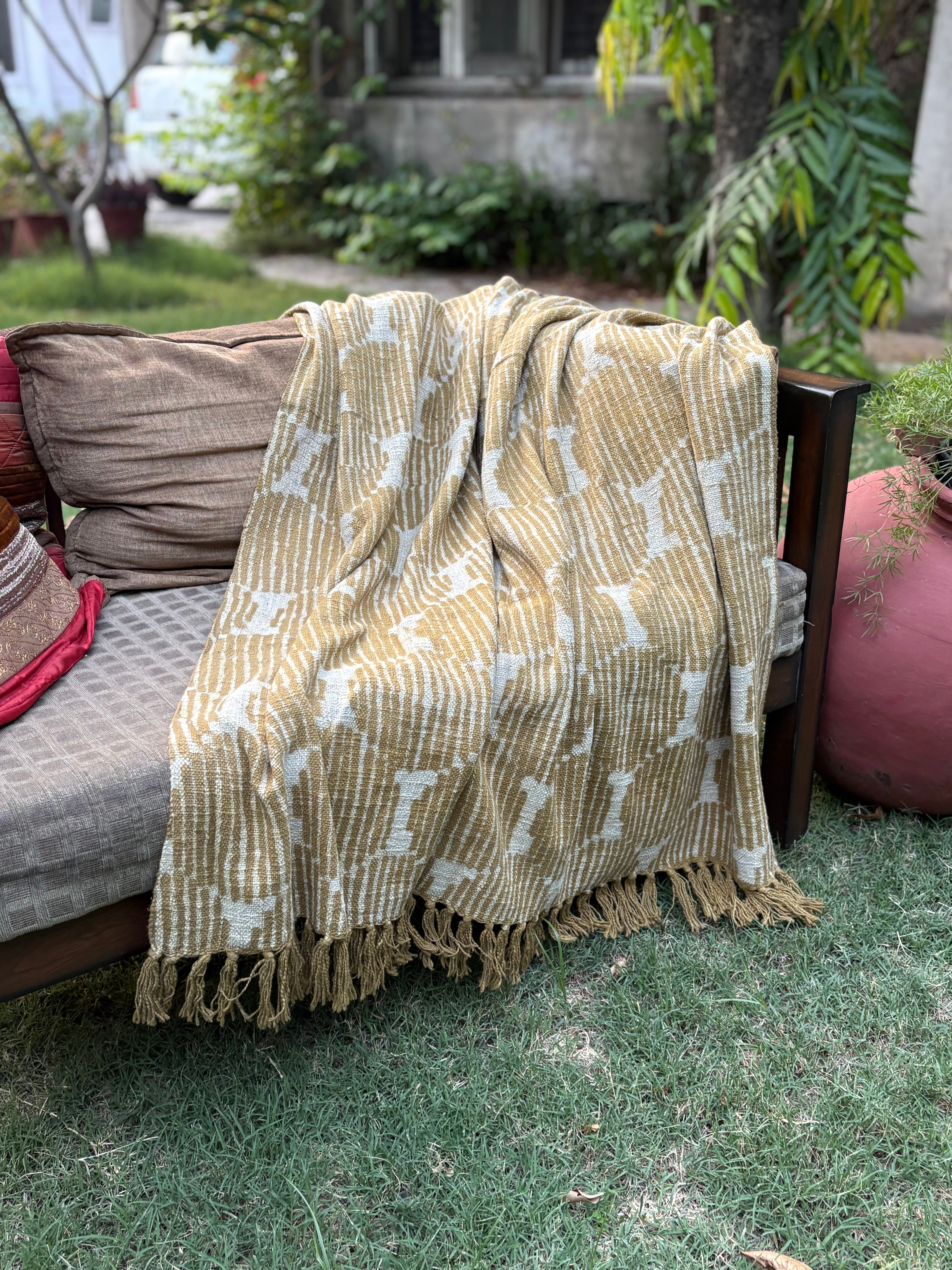 Dabu Print Handblock Sofa Throw