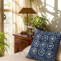 Indigo Denim Handblock Cushion Cover