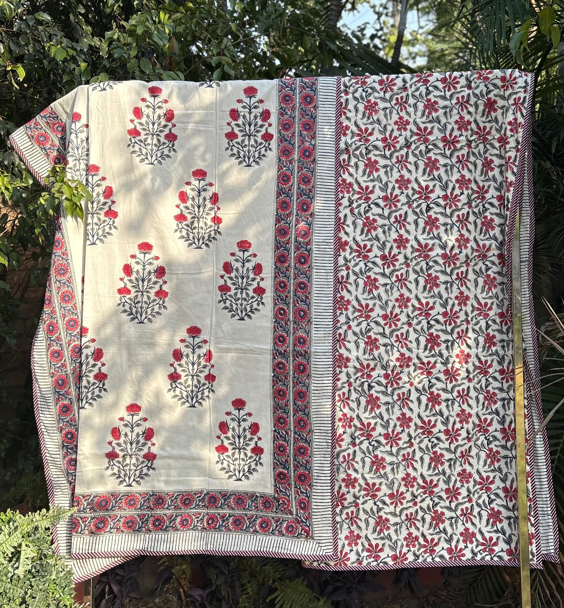 Handblock Dohar Pair (Mul Cotton) (60”x90”)