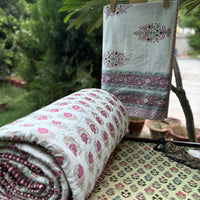 Hand Block Print Bedsheet & Reversible Comforter Set | 100% Cotton Bedding Set
