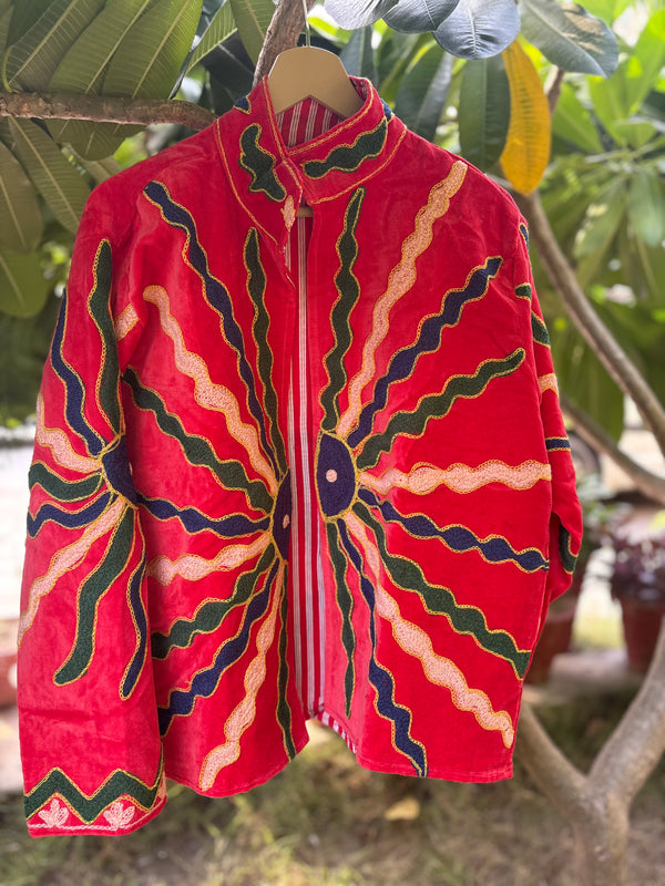 Sun god Hand Embroidered Suzani Jacket