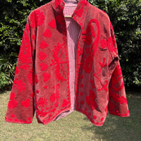 Red Paisley Hand Embroidered Suzani Jacket