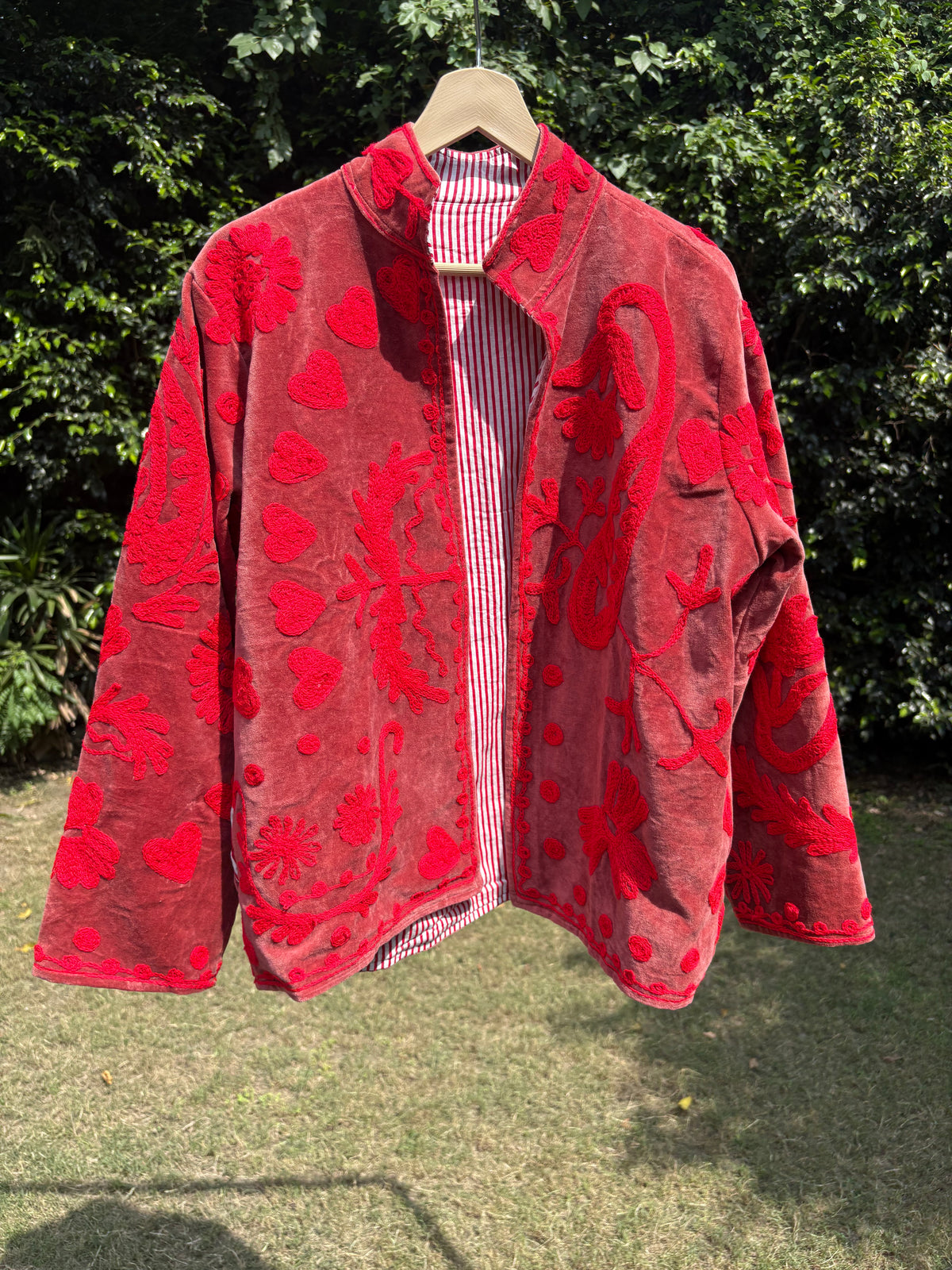 Red Paisley Hand Embroidered Suzani Jacket