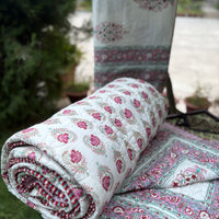 Hand Block Print Bedsheet & Reversible Comforter Set | 100% Cotton Bedding Set