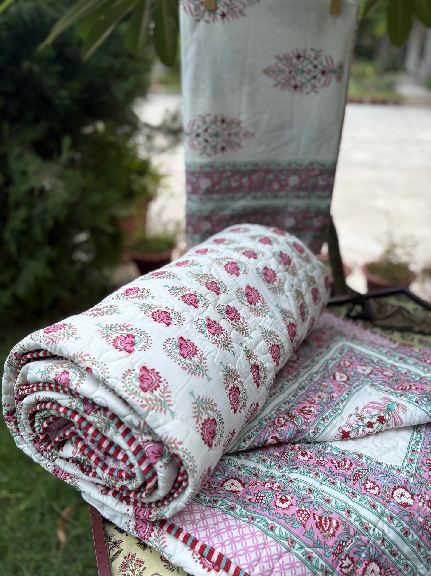 Hand Block Print Bedsheet & Reversible Comforter Set | 100% Cotton Bedding Set