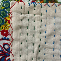Paisley Pop Kantha Quilted Bedcover