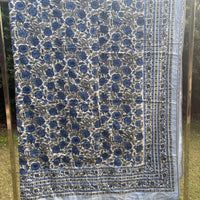 Blue Floral Block Printed Reversible Dohar
