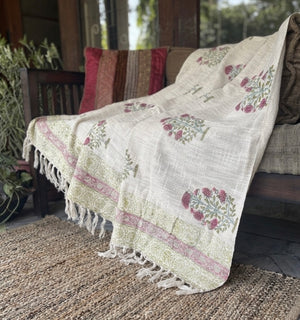 Handblock Printed Sofa Throw