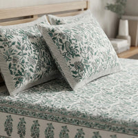 Hand Block Sanganer Bedsheet Set King Size