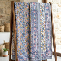 Handblock Double Bed Dohar (Mul Cotton) (90”x108”)