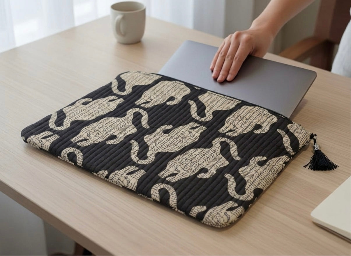 Hand Block Laptop Sleeve | Black | MacBook Air & iPad Case
