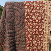 Bagru Reversible Cotton Single Quilt (Razai)