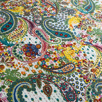 Paisley Pop Kantha Quilted Bedcover