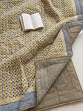 Dotted Dayira Block Printed Reversible Cotton Quilt (Razai)