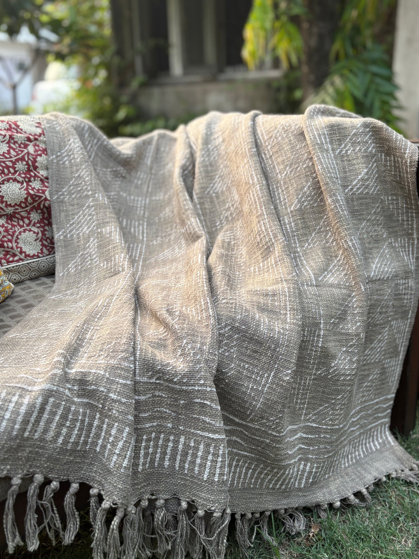 Dabu Print Handblock Sofa Throw