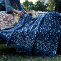 Hand Block Indigo Sofa Throw
