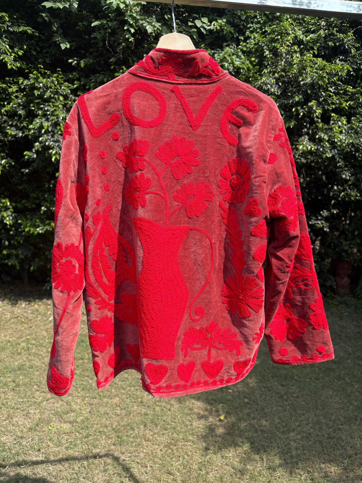 Red Paisley Hand Embroidered Suzani Jacket