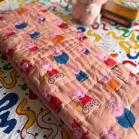 Peppa Pig Handblock Baby Quilt (Surgical Cotton)