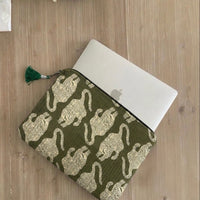 Hand Block Laptop Sleeve | Green | MacBook Air & iPad Case