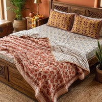Handblock Double Bed Dohar (Mul Cotton) (90”x108”)