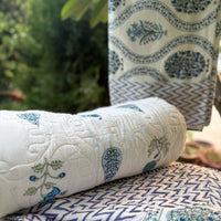 Hand Block Buta Jaal Bedsheet & Reversible Comforter Set | 100% Cotton Bedding Set