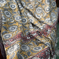 Hand Block Kalamkari Sofa Throw