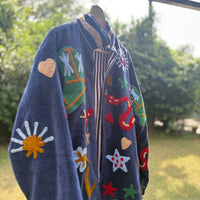 Blue Snake Hand Embroidered Suzani Jacket