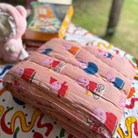 Peppa Pig Handblock Baby Quilt (Surgical Cotton)