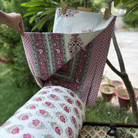 Hand Block Print Bedsheet & Reversible Comforter Set | 100% Cotton Bedding Set