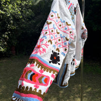 Snow White Hand Embroidered Suzani Jacket