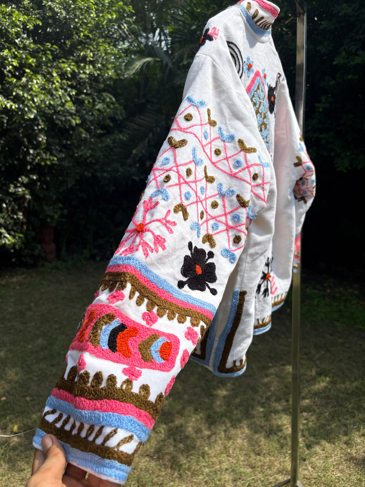 Snow White Hand Embroidered Suzani Jacket