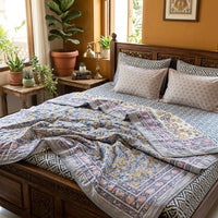Handblock Double Bed Dohar (Mul Cotton) (90”x108”)