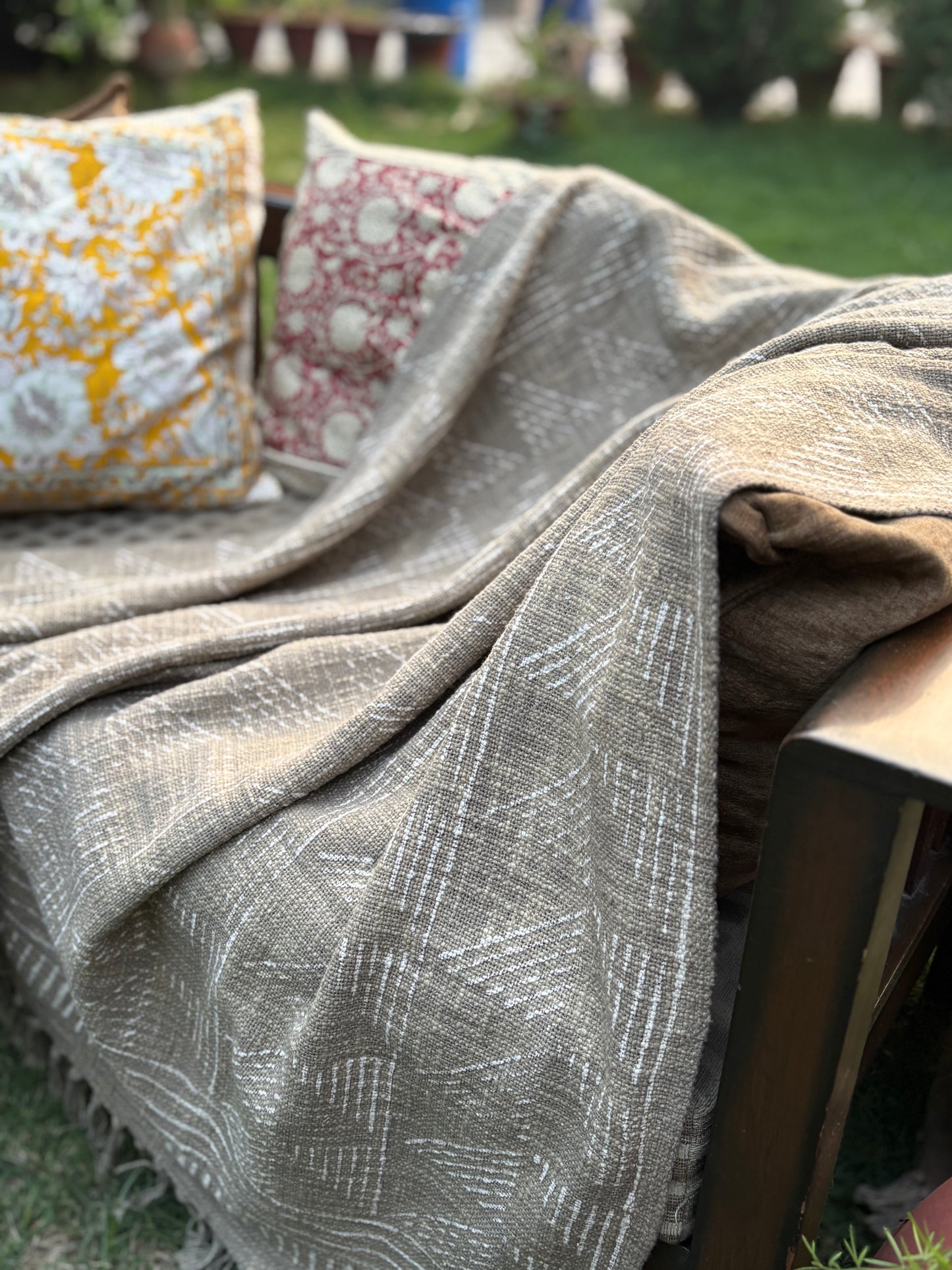 Dabu Print Handblock Sofa Throw